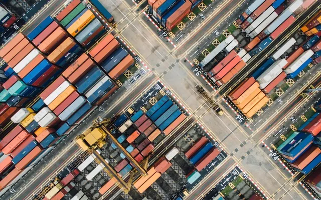 Colorful shipping containers shipping terminal