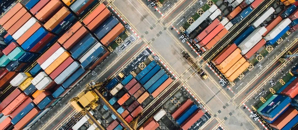 Colorful shipping containers shipping terminal